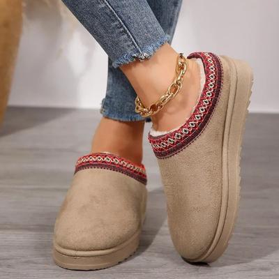 Winter Neu Kaschmir Warm Dicke Sohle Absatzlos Bedeckt Halb Mop Kaschmir Warm Uggs