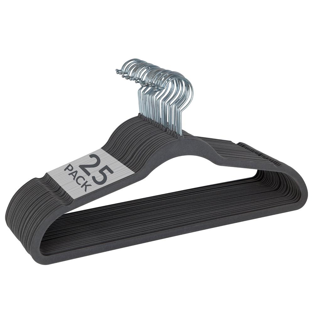 25 Pack Velvet Suit Hangers Slim Design Non Slip Durable Closet Organizer Hang Clothes without Wrinkles Space Efficient Storage