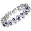 Royal Blue Crystal CZ Silver Plated Stylish Bracelet Gifts for Girls Women
