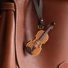 Crafted Leather Violin & Cello Keychain,musical Instrument Keychain, Miniature Music Violin Pendant Keyring for Music Lover