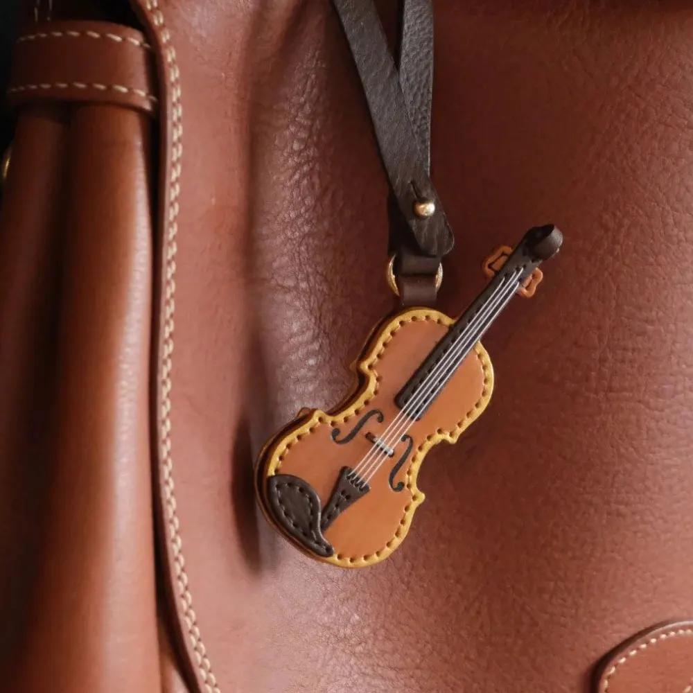 Crafted Leather Violin & Cello Keychain,musical Instrument Keychain, Miniature Music Violin Pendant Keyring for Music Lover