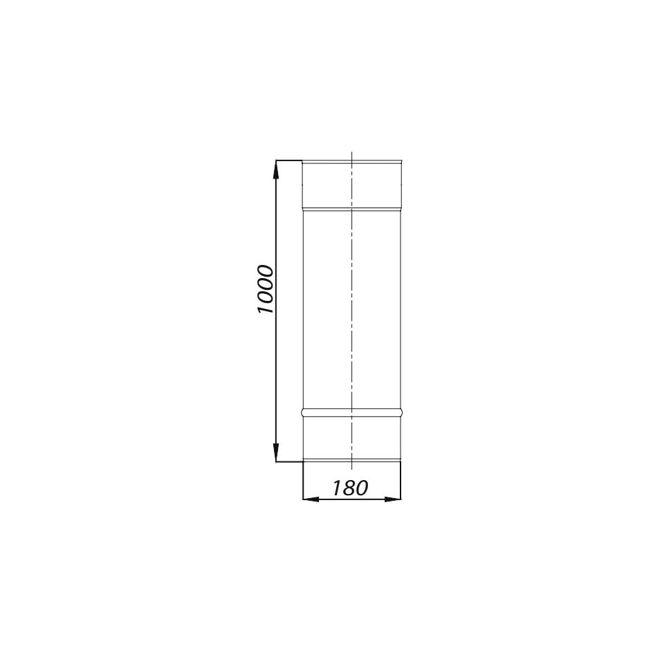 ADAM EW Single wall chimney pipe fi 180 1m