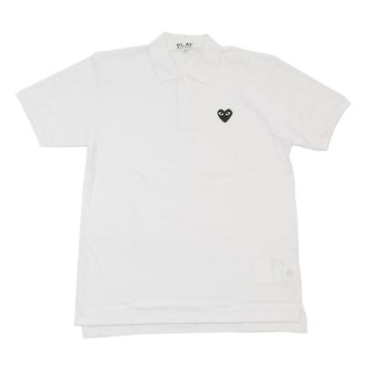 Des PLAY BLACK HEART POLO SHIRT Polo shirt BEYAZ [COMME GARÇONS] [XS beden]