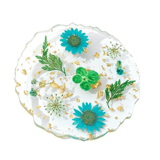 Handmade Resin Coaster Dried Flowers Cup Mat Heat-Resistant Clear Waterproof Table Protection Mat Unique Gift for Coffee Lovers Home Office Decor