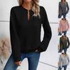 European Autumn/Winter Women's Deep V-Neck Patchwork Long Sleeve Casual Hoodie