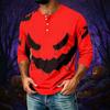 Men's Casual Halloween Print Raglan Three-Quarter Sleeve Shirt