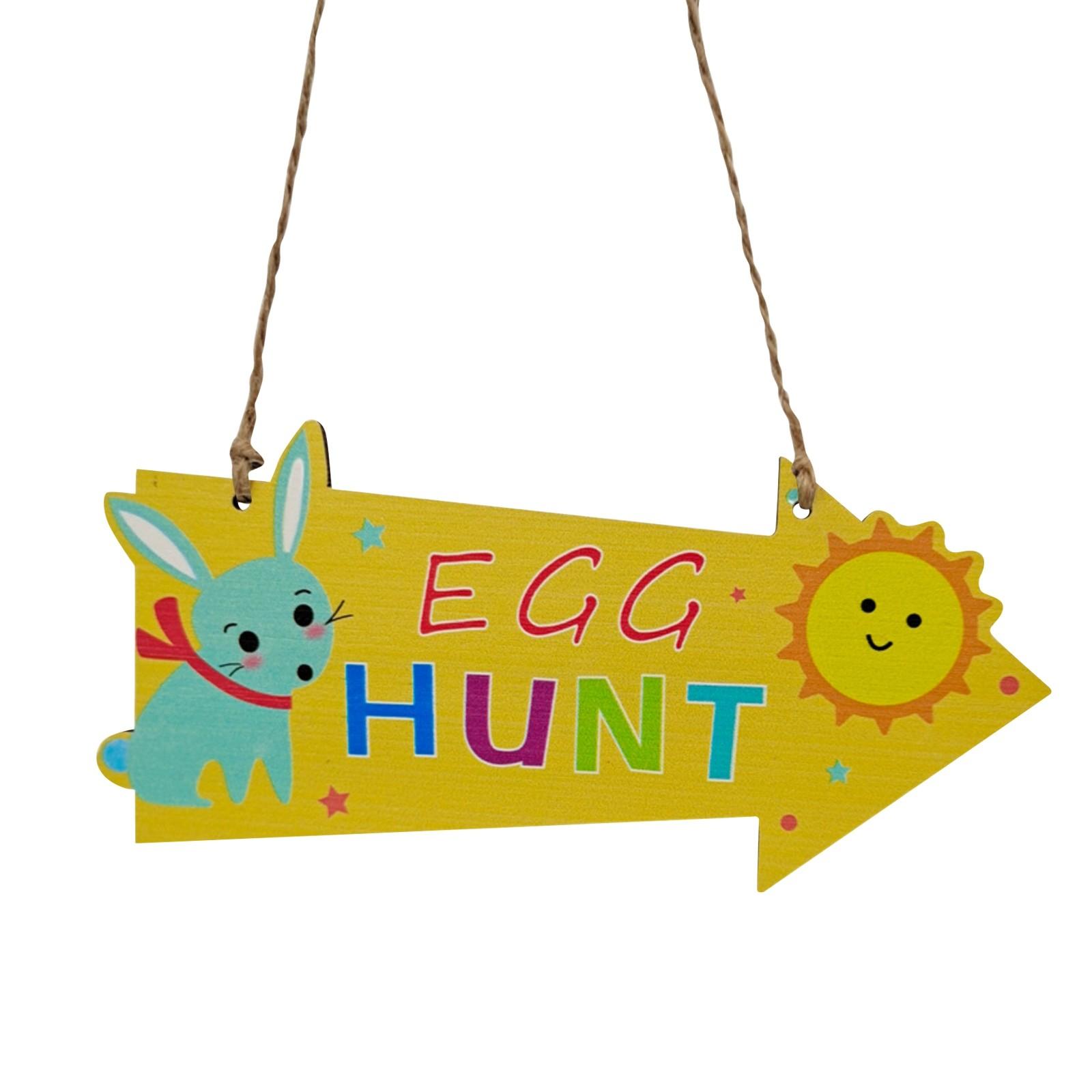 Wooden Easter Bunny Cute Party Crafts Wooden Sign Hanging Decoration