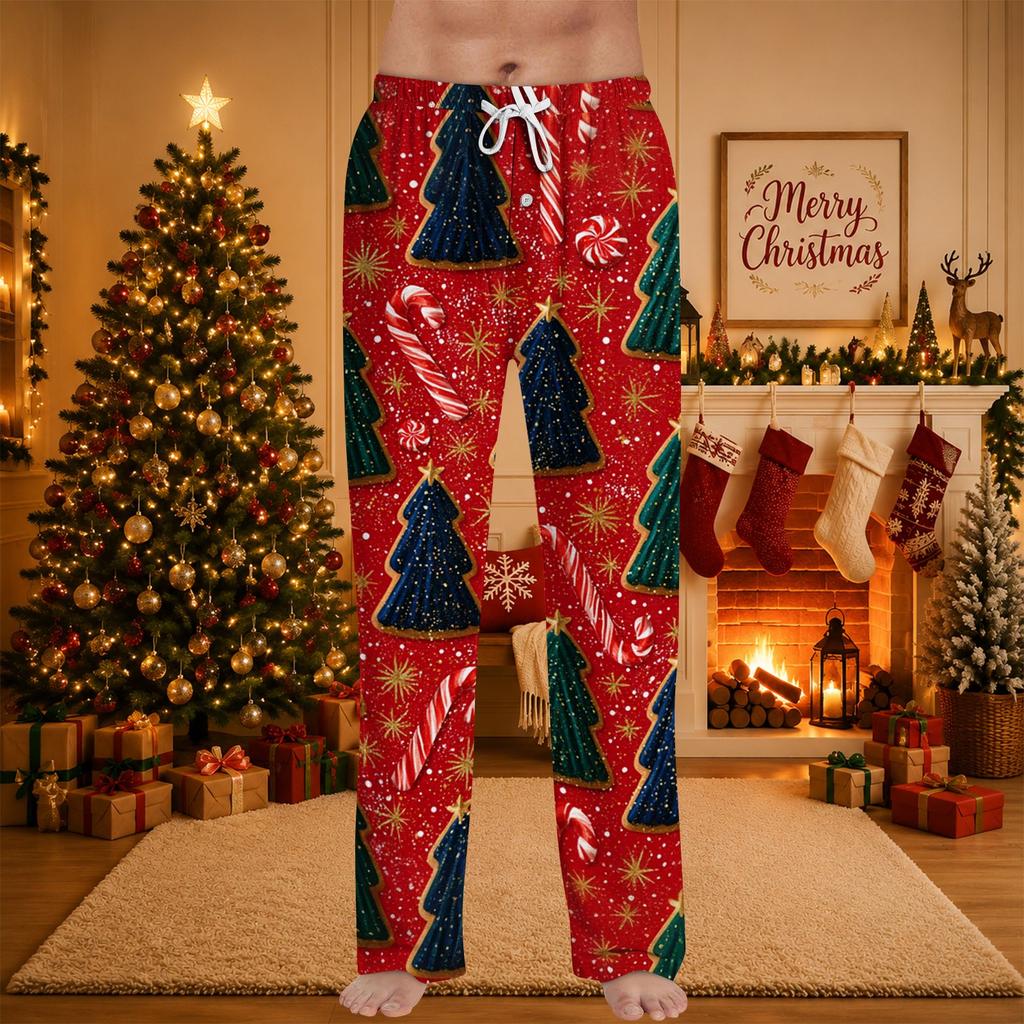 Men's Christmas Print Pajama Pants for Casual Sleepwear