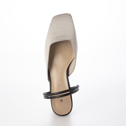 Carino Back Strap Mule Pumps, Beige, Size 24.0