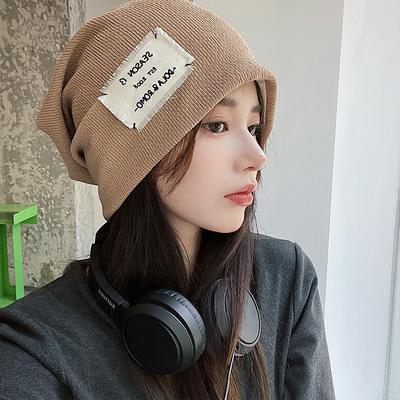 Autumn Winter Baggy Slouchy Beanie Hat Solid Color Warm Cap for Women Lady Oversized Beanies Bonnet