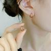 Women 925 Silver Needle Rose Gold Buckle Hoop Earrings Advanced Niche Ear Jewelry