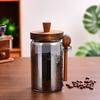 Creative Amber Coffee Bean Tea Storage Jar with Spoon Sealed Jar High Borosilicate Glass Sealed Bottle Wooden Lid Food Container