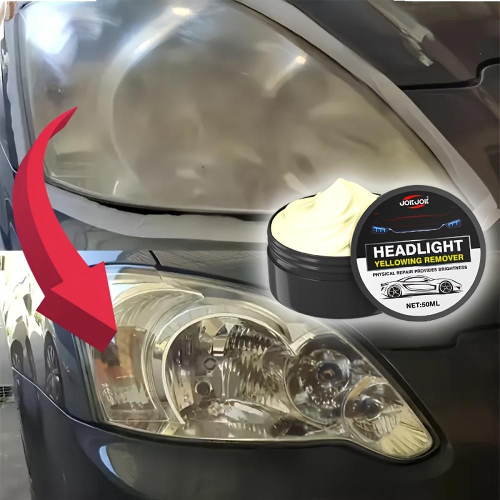 1 Tube JOKJOK All-in-One Headlight Restoration Kit - Fast-Acting Formula for Clear, Glossy Lens Repair, Scratch & Yellowing/Whit