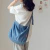 Simple Denim Bag Female Student Shoulder Bag Large Capacity Messenger Bag Cloth Bag Class Canvas Bag