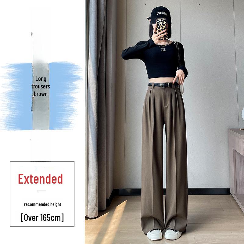 2024 Women's High Waist Wide Leg Suit Pants - Korean Fashion, Spring/Autumn, Loose & Casual Fit