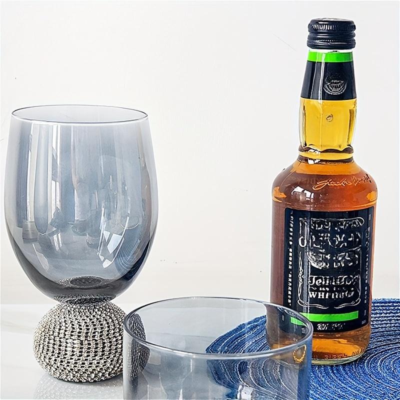 Luxus Stielloses Weinglas Becher Glaswaren Strass Rauchgrau Wiederverwendbar für Cocktails Rotwein Whiskey Glas Diamant Geschenke