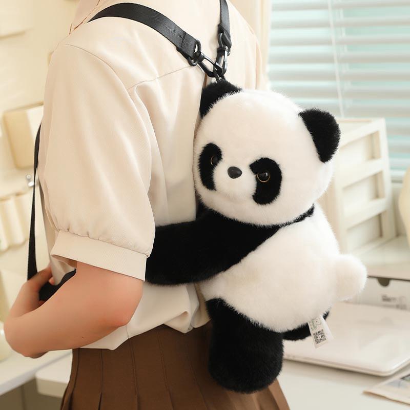 Crooked Head Bag Raccoon Panda Cute Plush Dolls Toy Children Gifts Birthday
