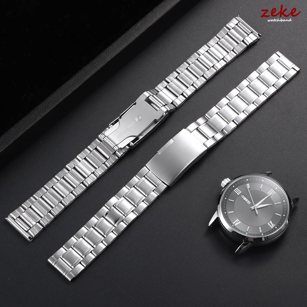 Stainless Steel Watch Band Universal 18mm 20mm 22mm Strap Metal Folding Buckle Bracelet Men's Women's Watch Belt Accessories