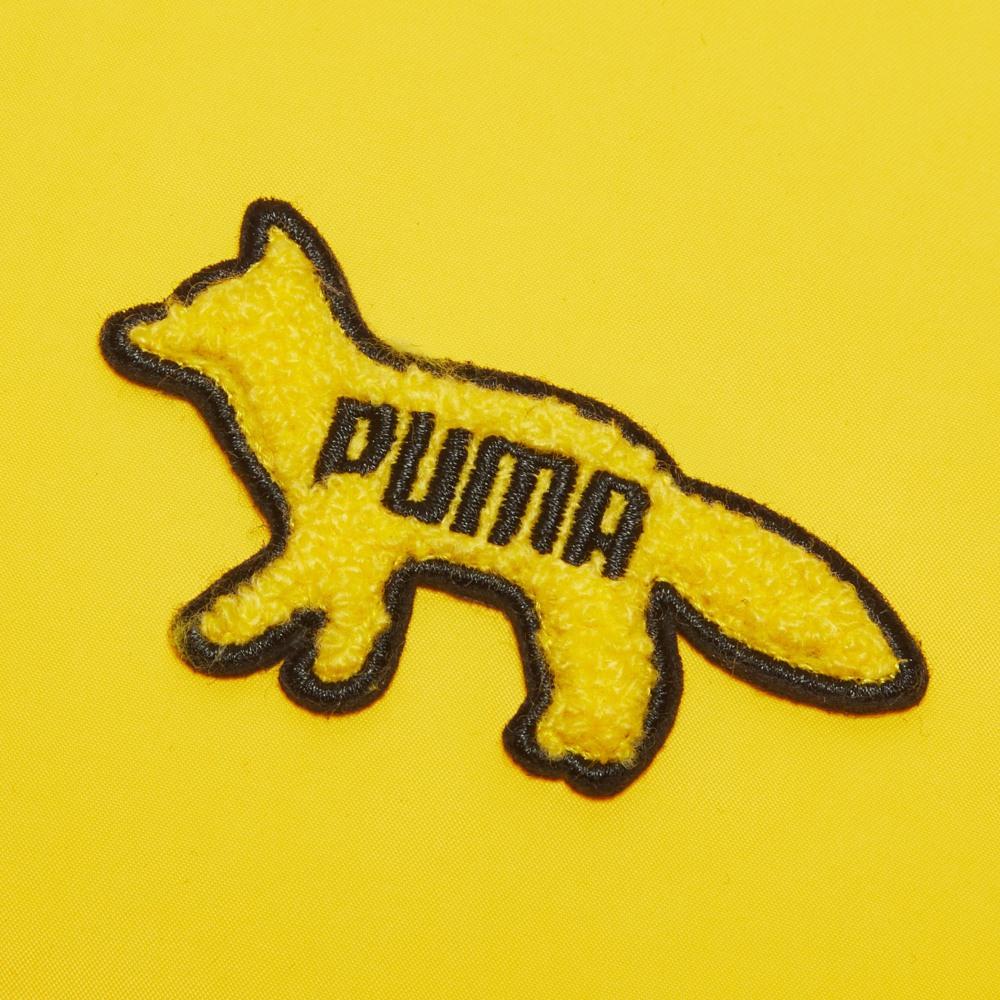 Puma x Maison Kitsune Coach Jacket With Cartoon Logo Embroidery Men Outerwear Lemon-Yellow 530430-30