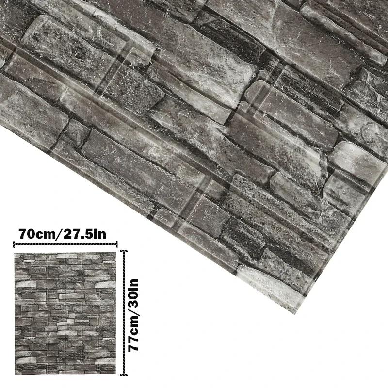 5PCS 3D Self Adhesive Foam Wall Sticker Waterproof  Bedroom Home Decor DIY Imitation Brick Wallpaper for Living Room Decoration