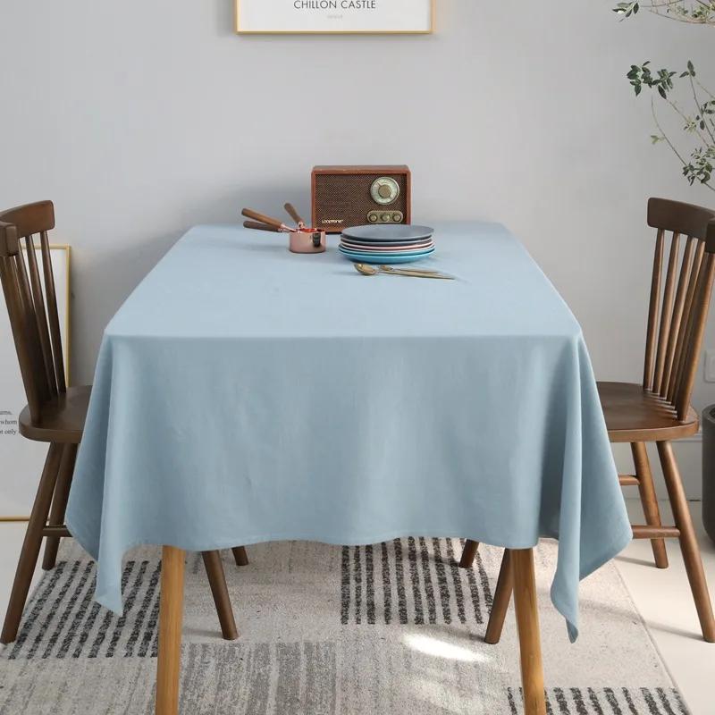 Natural Cotton Tablecloth Rectangle, Luxury Resistant Durable Farmhouse Table Cloth for Dining Party Christmas Weddings Birthday