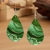 Colorful Abstract Wooden Drop Earrings for Everyday Wear