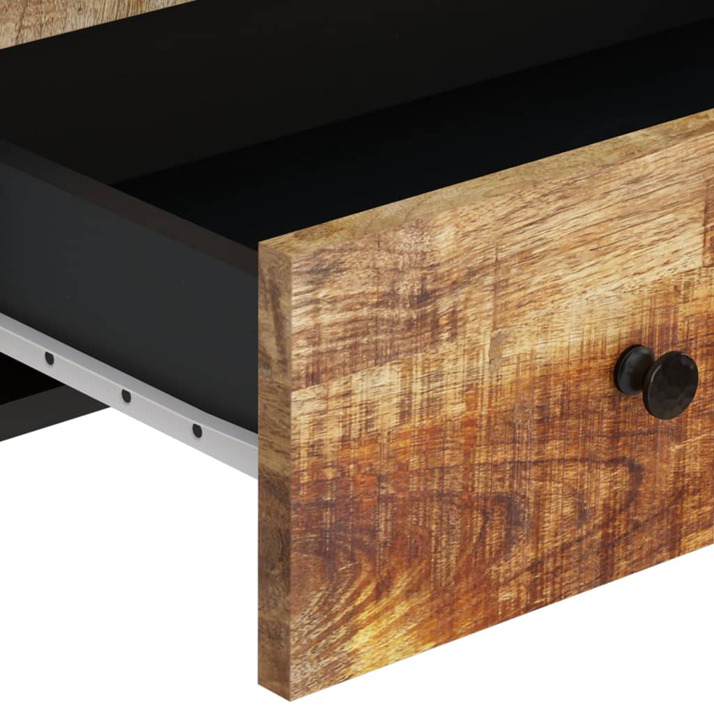 Highboard with Drawer 60x33x100 Cm Solid Mango Wood & Iron