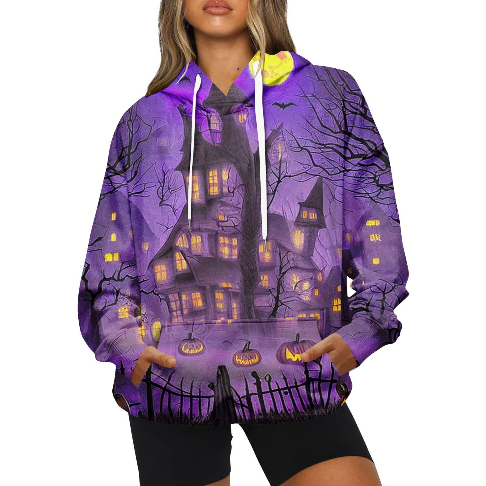 

Жіноча модна повсякденна толстовка з капюшоном і капюшоном на Хеллоуїн XXXL