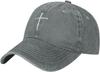 Nagelkruis Jezus Christelijk Verstelbaar Gewassen Denim Baseballpet Vintage Casual Papa Hoed Unisex