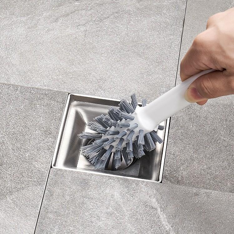 Head Drain Dual Brush With Pp Handle And Nylon Bristles For Home Use Durable
