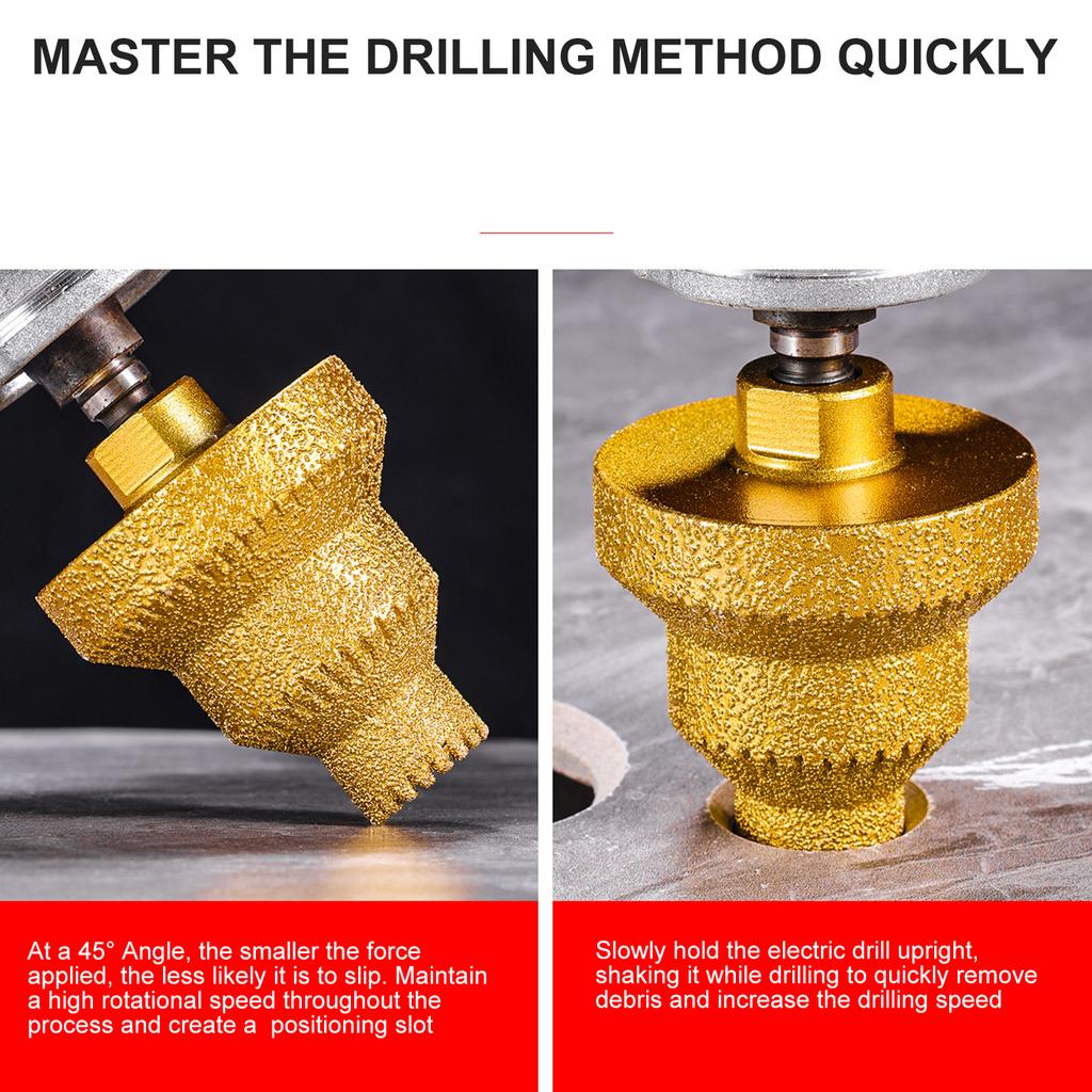 3 Size 20-35-50mm Diamond Brazed Taper Drill Bit Pagoda Drill Bit Dry Wet Drilling Core Hole Expander