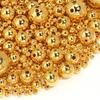 10-1000pcs ABS Imitation Pearl Beads 3-20mm Gold Round Loose Spacer Beads For DIY Jewelry Making Bracelet Necklace Acessories