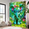 Elephant Pattern Bathing Curtain  Bathroom Shower Curtain Waterproof With 12 Hooks Home Deco Free Ship