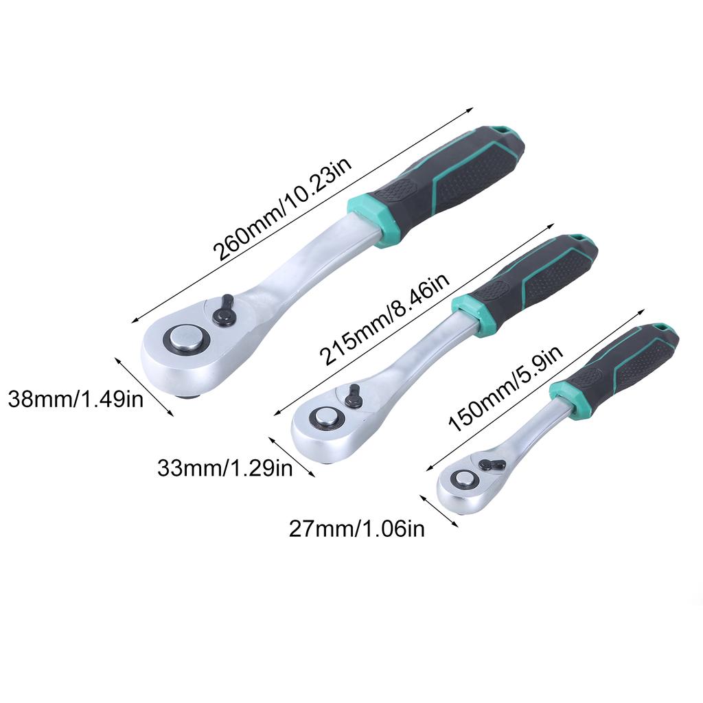 90 Tooth Wrench Ratchet Wrench 1/2 "3/8" 1/4" Wrench Tool Smooth To Operate Efficient In Tight Spaces