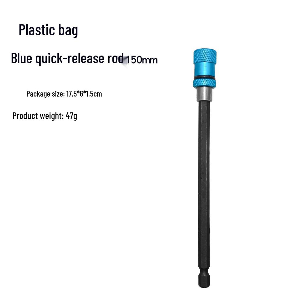 60mm Dark Blue Adjustable Stainless Steel Screwdriver Bit Extension with 1/4 Hex Shank & Quick Release Magnet