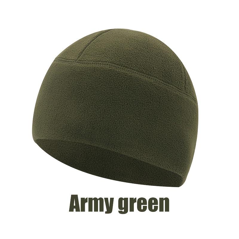 

1шт чоловіча осінньо-зимова флісова вітрозахисна тепла маленька шапка-біні, яка підходить для занять спортом на відкритому повітрі, катання на велосипеді, катання на лижах, походів зелений