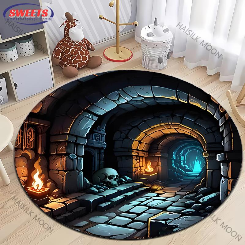 

Круглый коврик с 3D-визуальным искусством, тематика: Летучая мышь, Кот, Дракон, для декора дома, коврики для зоны, коврик под стул для спальни, ковер для гостиной, подарки Diameter -60cm