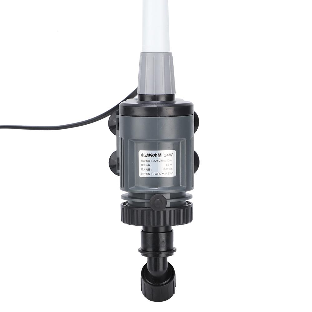 Aquarium Automatische Elektrische Waterwisselaar Visvijver Afval Slib Afzuiger Grindreiniger Zuigpomp gray