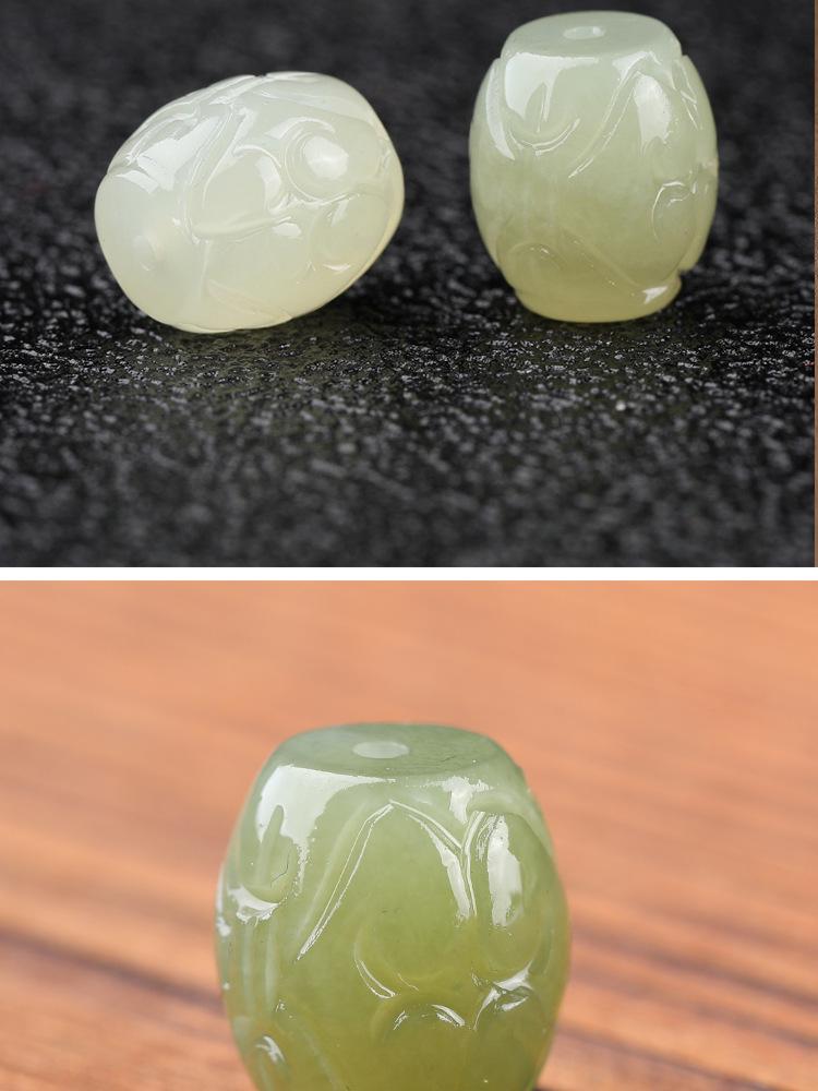 Authentisches Armband und Halskette aus Hetian-Jadeperlen – DIY-Zubehör