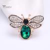 Cute Rhinestones Faux Gem Brooch Pin Bee Shape Suit Lapel Shawl Scarf Badge Wear-resistant Faux Silk Buckle Fashion Accessories