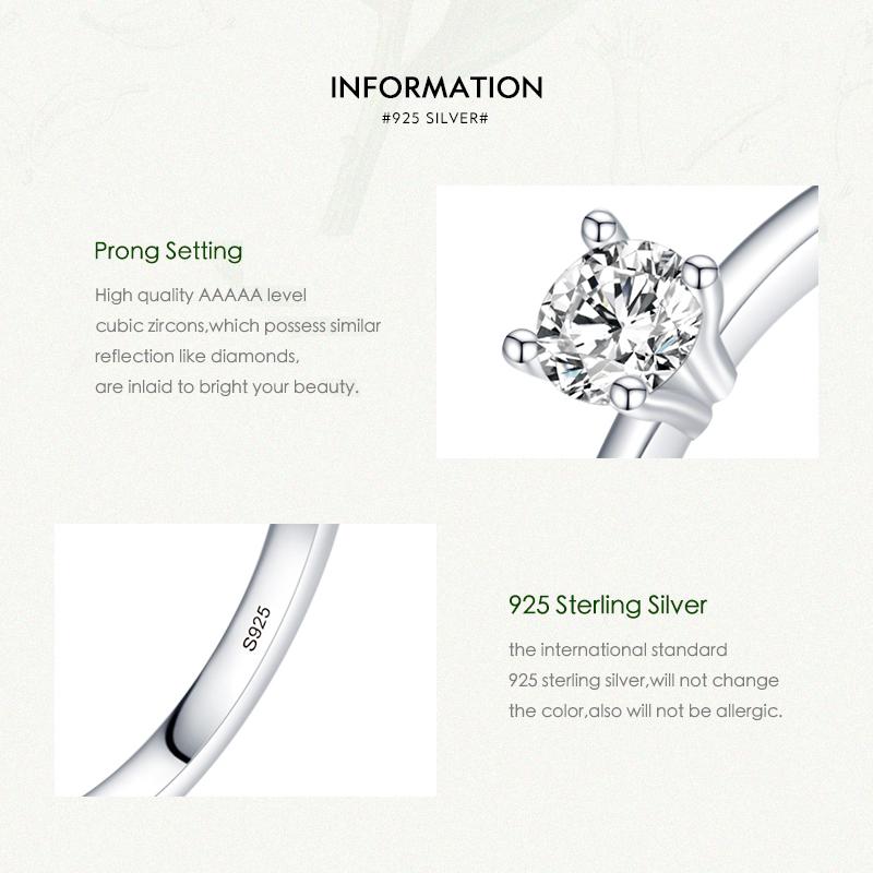 MODIAN 925 Sterling Silver Round Ten Hearts Clear CZ Simple Wedding Ring For Women Statement Engagement Jewelry