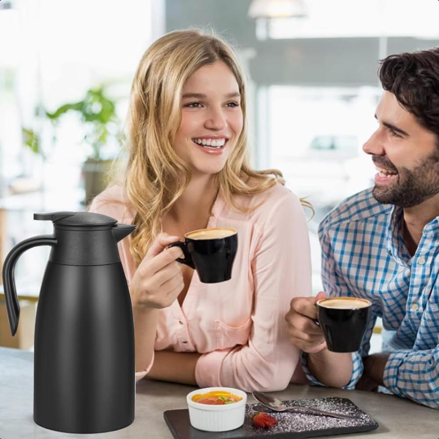 

Термокофейник 70 унций 2 л Изолированные кофейники из нержавеющей стали Двустенный вакуумный термос Фляга Диспенсер для горячих напитков W United States