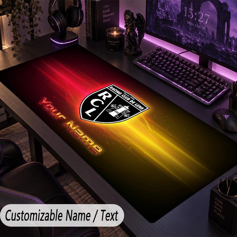 Large Mouse Padracing club de lens Custom Name Text Personalized Desk Mat Non Slip Gaming Pad