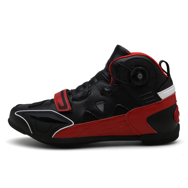 Hochwertige Unisex-High-Top-Motorradstiefel mit drehbarem Knopf, Motorrad-Reiten, Rennen, Offroad-Stiefel