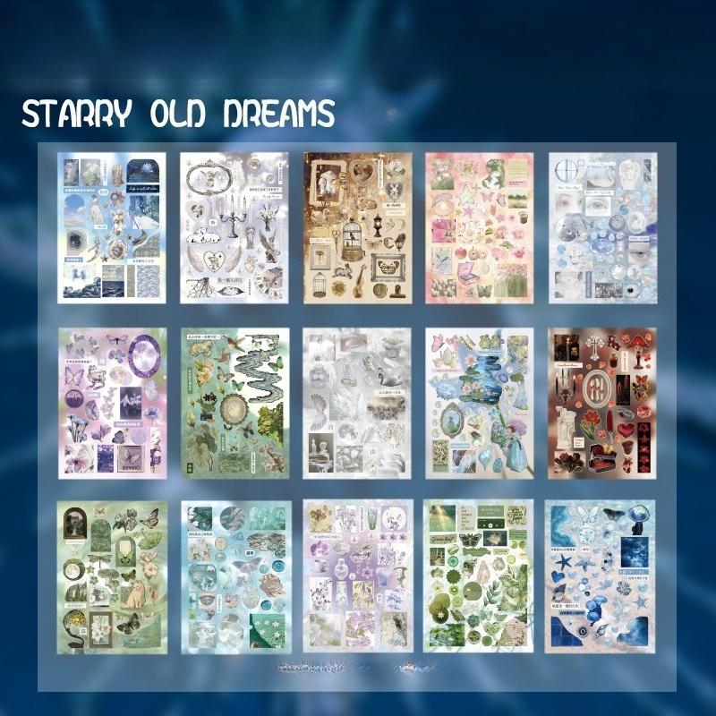 1PC Cut Film Sticker Book Mirror Tide Series Ancient Dream Nuclear Wind Element Handbook Millet Card Decoration Sticker