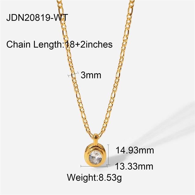 Youthway Stainless Steel Necklace Cubic Zirconia Pendant 18 K Plated Trendy Jewelry Boucle D'Oreille Femme Necklace Gala