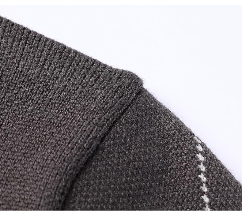 Men's 2025 Autumn/Winter Diamond Jacquard Knit Sweater - Round Neck, Long Sleeve