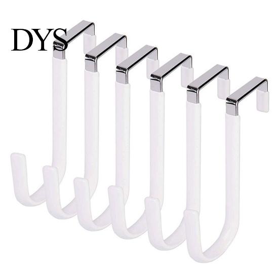 Towel Hook Back Door Punch-free Strong Bearing Capacity Mini S-Shaped PVC Carbon Steel for Kitchen Behind Cabinet Hanger