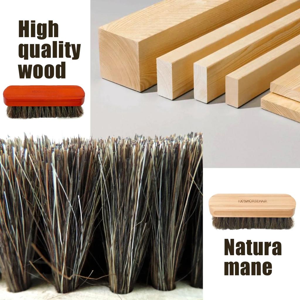 Multifunkční Dřevěný Kartáč z Pravých Koňských Žíní Detailing Auta Leštění LeštěníKartáč na Auto Sedadlo Rukojeť Palubní Deska Čištění Střechy