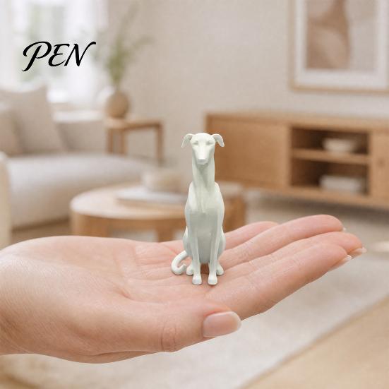 Pet Lover Gift 3D Printed Huibiti Dog Figurine, Simulated Sitting Shape Model, Delicate Hair Compact Sculpture Texture, One-Piece Molding, Mini